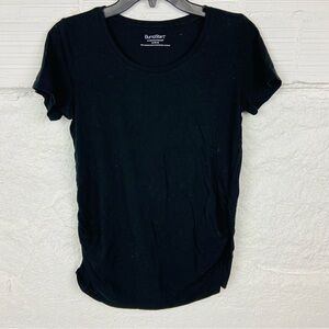 BUMP START black short sleeve cotton stretch scoop neck shirt size medium